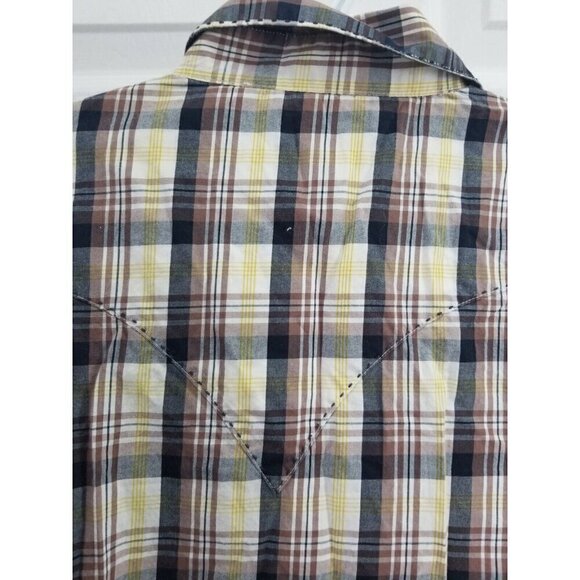 Vintage Wrangler "American Cowboys Choose" Pearl Snap Mens Med. Contrast Stitch - Picture 6 of 9